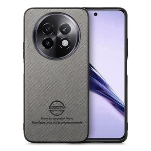 For Realme 13 5G Twill Fabric Leather Skin Back Phone Case(Gray)