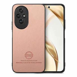 For Honor 200 Twill Fabric Leather Skin Back Phone Case(Pink)