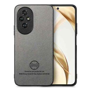 For Honor 200 Twill Fabric Leather Skin Back Phone Case(Gray)
