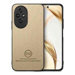 For Honor 200 Twill Fabric Leather Skin Back Phone Case(Khaki)