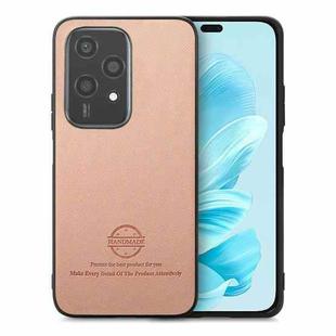 For Honor 200 Lite Global Twill Fabric Leather Skin Back Phone Case(Pink)