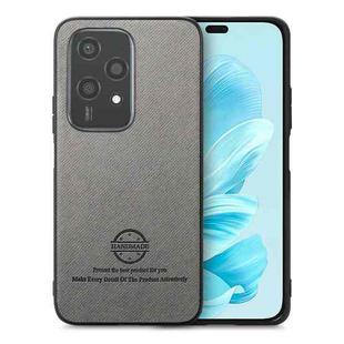 For Honor 200 Lite Global Twill Fabric Leather Skin Back Phone Case(Gray)
