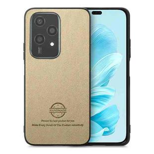 For Honor 200 Lite Global Twill Fabric Leather Skin Back Phone Case(Khaki)