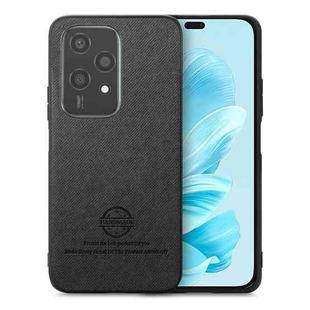 For Honor 200 Lite Global Twill Fabric Leather Skin Back Phone Case(Black)