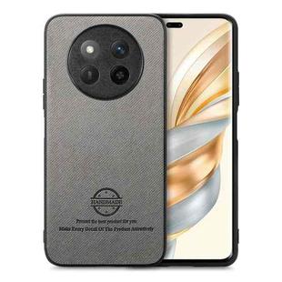 For Honor X60 Twill Fabric Leather Skin Back Phone Case(Gray)