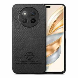 For Honor X60 Pro Twill Fabric Leather Skin Back Phone Case(Black)