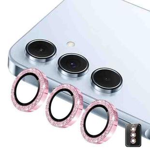 For Samsung Galaxy A35 / A55 ENKAY Hat-Prince 9H Rear Camera Lens Glitter Aluminium Alloy Tempered Glass Film(Pink)