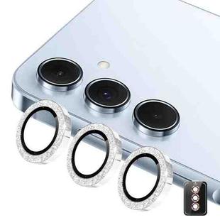 For Samsung Galaxy A35 / A55 ENKAY Hat-Prince 9H Rear Camera Lens Glitter Aluminium Alloy Tempered Glass Film(Silver)