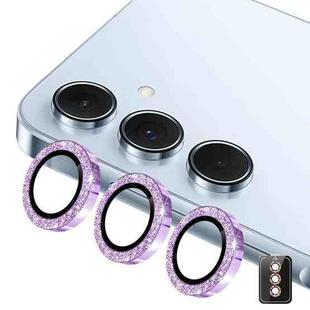 For Samsung Galaxy A15 ENKAY Hat-Prince 9H Rear Camera Lens Glitter Aluminium Alloy Tempered Glass Film(Purple)
