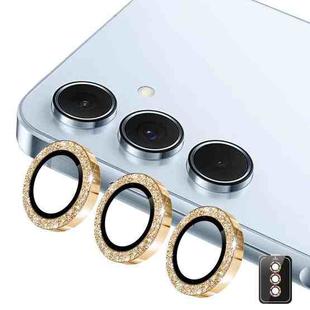 For Samsung Galaxy A14 / A24 / A34 ENKAY Hat-Prince 9H Rear Camera Lens Glitter Aluminium Alloy Tempered Glass Film(Golden)