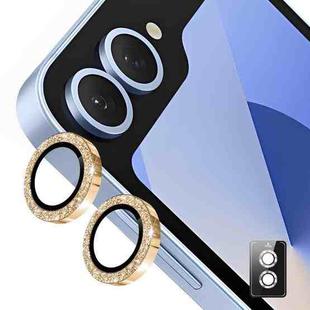 For Samsung Galaxy Z Flip6 ENKAY Hat-Prince 9H Rear Camera Lens Glitter Aluminium Alloy Tempered Glass Film(Golden)