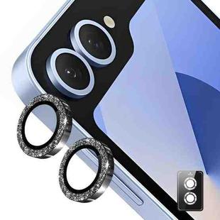 For Samsung Galaxy Z Flip5 ENKAY Hat-Prince 9H Rear Camera Lens Glitter Aluminium Alloy Tempered Glass Film(Black)