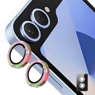 For Samsung Galaxy Z Flip5 ENKAY Hat-Prince 9H Rear Camera Lens Glitter Aluminium Alloy Tempered Glass Film(Colorful)