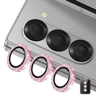 For Samsung Galaxy Z Fold6 ENKAY Hat-Prince 9H Rear Camera Lens Glitter Aluminium Alloy Tempered Glass Film(Pink)