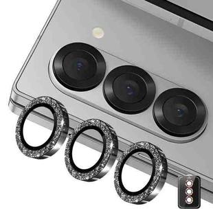 For Samsung Galaxy Z Fold6 ENKAY Hat-Prince 9H Rear Camera Lens Glitter Aluminium Alloy Tempered Glass Film(Black)