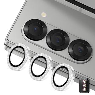 For Samsung Galaxy Z Fold6 ENKAY Hat-Prince 9H Rear Camera Lens Glitter Aluminium Alloy Tempered Glass Film(Silver)