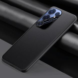 For Samsung Galaxy S25 Ultra 5G Plain-leather All-inclusive Shockproof Phone Case(Black)