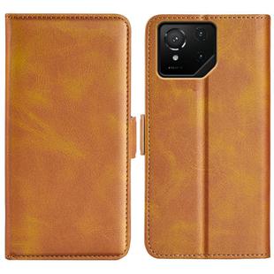 For Asus ROG Phone 9 / 9 Pro Dual-side Magnetic Buckle Horizontal Flip Leather Phone Case(Yellow)
