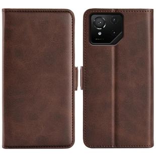 For Asus ROG Phone 9 / 9 Pro Dual-side Magnetic Buckle Horizontal Flip Leather Phone Case(Brown)