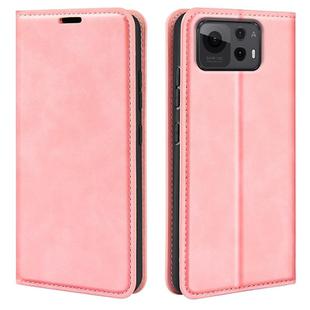 For Asus Zenfone 12 Ultra Retro-skin Magnetic Suction Leather Phone Case(Pink)