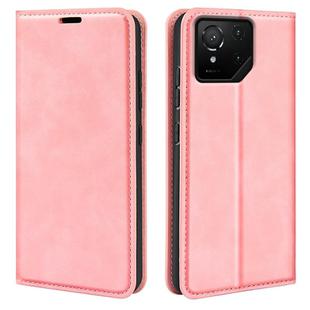 For Asus ROG Phone 9 / 9 Pro Retro-skin Magnetic Suction Leather Phone Case(Pink)
