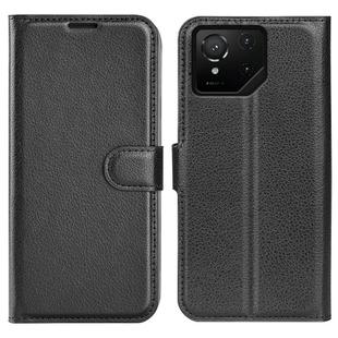 For Asus ROG Phone 9 / 9 Pro Litchi Texture Horizontal Flip Leather Phone Case with Holder(Black)