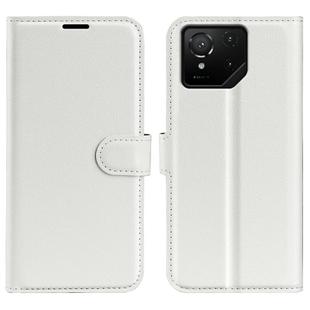 For Asus ROG Phone 9 / 9 Pro Litchi Texture Horizontal Flip Leather Phone Case with Holder(White)