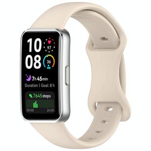 For Huawei Band 10 Butterfly Buckle Silicone Watch Band(Ivory White)