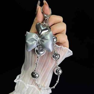 Sparkling Diamond Large Bow Pearl Phone Chain(Grey)
