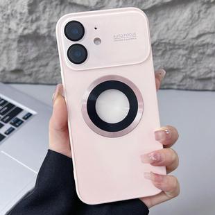 For iPhone 11 Plating Large Window MagSafe Phone Case(Pink)