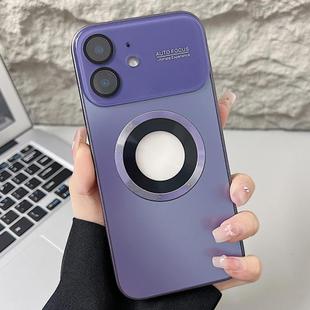 For iPhone 11 Plating Large Window MagSafe Phone Case(Purple)
