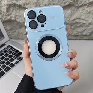 For iPhone 13 Pro Max Plating Large Window MagSafe Phone Case(Sierra Blue)