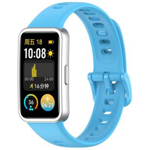 For Huawei Band 10 Nail Button Glossy Silicone Watch Band(Sky Blue)