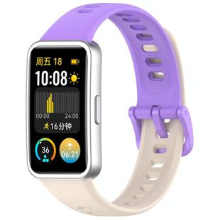 For Huawei Band 10 Nail Button Glossy Silicone Watch Band(Starlight+Purple)