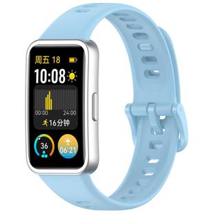For Huawei Band 10 Nail Button Glossy Silicone Watch Band(Light Blue)