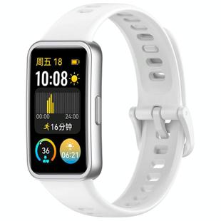 For Huawei Band 10 Nail Button Glossy Silicone Watch Band(White)
