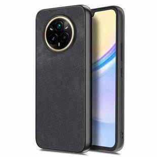 For Realme 14 Pro+ Vintage Leather PC Back Cover Phone Case(Black)
