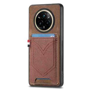 For Realme 14 Pro Denim Texture Leather Skin Phone Case with Card Slot(Brown)
