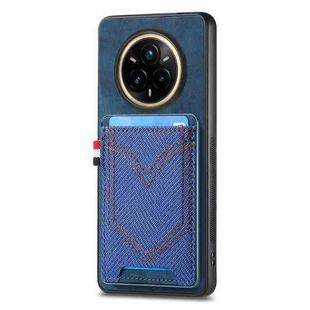 For Realme 14 Pro+ Denim Texture Leather Skin Phone Case with Card Slot(Blue)