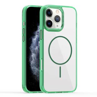 For iPhone 11 Pro Max Star Shield Thin Circle MagSafe Phone Case(Green)