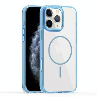 For iPhone 11 Pro Max Star Shield Thin Circle MagSafe Phone Case(Light Blue)
