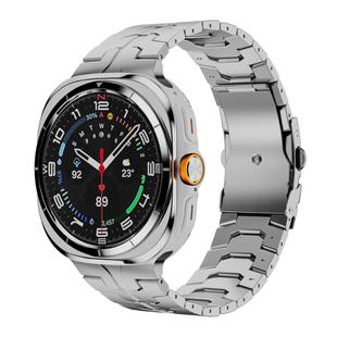 For Samsung Galaxy Watch Ultra 47mm Titanium Alloy Safety Buckle Metal Watch Band(Silver)