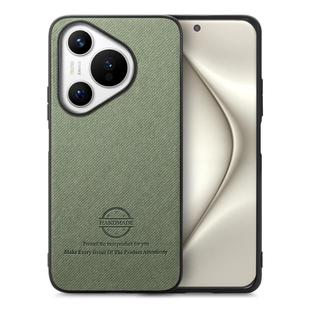 For Huawei Pura 70 Ultra Twill Fabric Leather Skin Back Phone Case(Green)