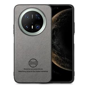 For Huawei Mate 70 Pro+ Twill Fabric Leather Skin Back Phone Case(Gray)