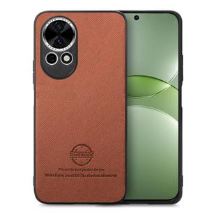 For Huawei nova 13 Twill Fabric Leather Skin Back Phone Case(Brown)