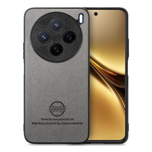 For vivo X200 Twill Fabric Leather Skin Back Phone Case(Gray)