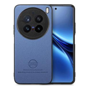 For vivo X200 Pro Twill Fabric Leather Skin Back Phone Case(Blue)