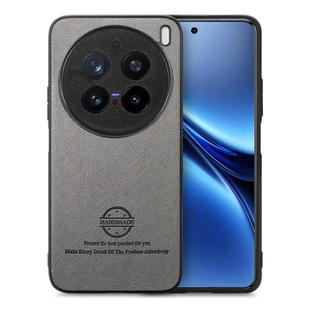 For vivo X200 Pro Twill Fabric Leather Skin Back Phone Case(Gray)
