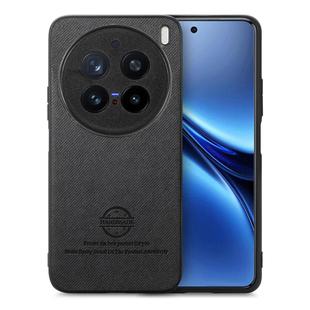 For vivo X200 Pro Twill Fabric Leather Skin Back Phone Case(Black)