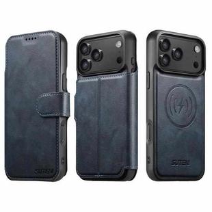 For iPhone 17 Pro Max Suteni Q05 2-in-1 Multi-function Detachable Wallet MagSafe Phone Case(Blue)